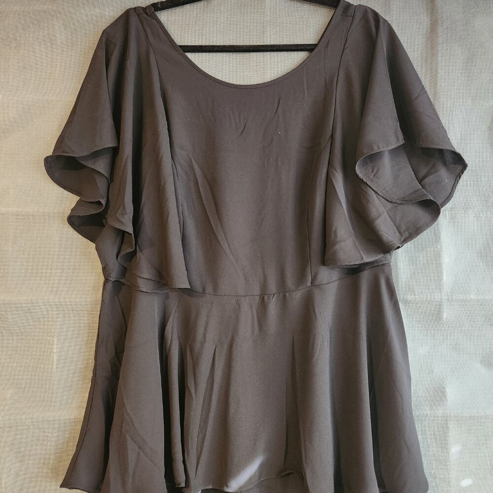Like New City Chic Black Blouse Size M/18